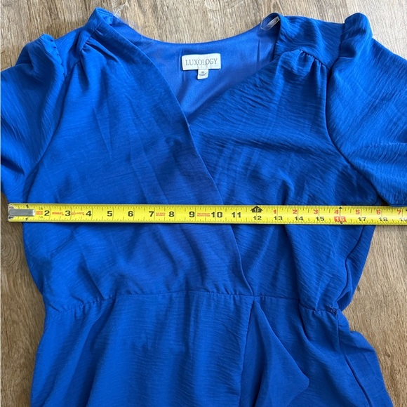 Luxology • Ruffle Faux Wrap Midi Dress - Picture 3 of 8